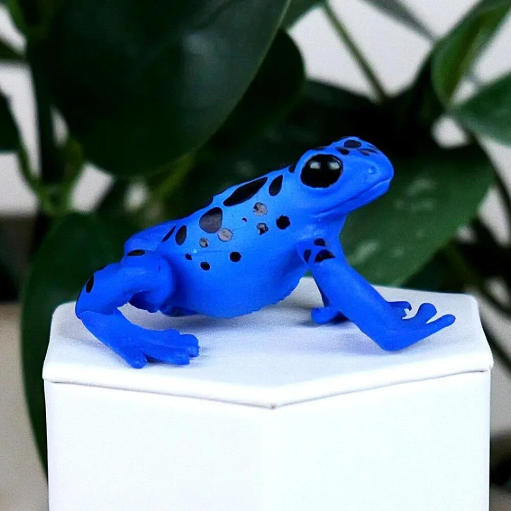 Equatorial Blue Frog Figurine - Hand Painted Poison‎ Dart Frog Toy Figure